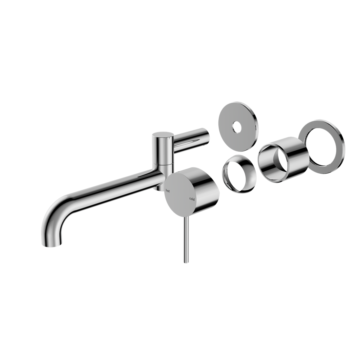 Mecca Wall Basin/Bath Mixer Swivel Spout 225mm Trim Kits Only Chrome