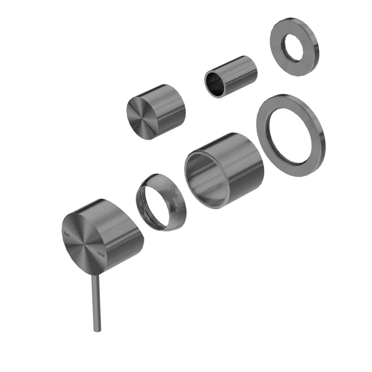 MECCA SHOWER MIXER WITH DIVERTOR SEPARATE BACK PLATE TRIM KITS ONLY GUN METAL