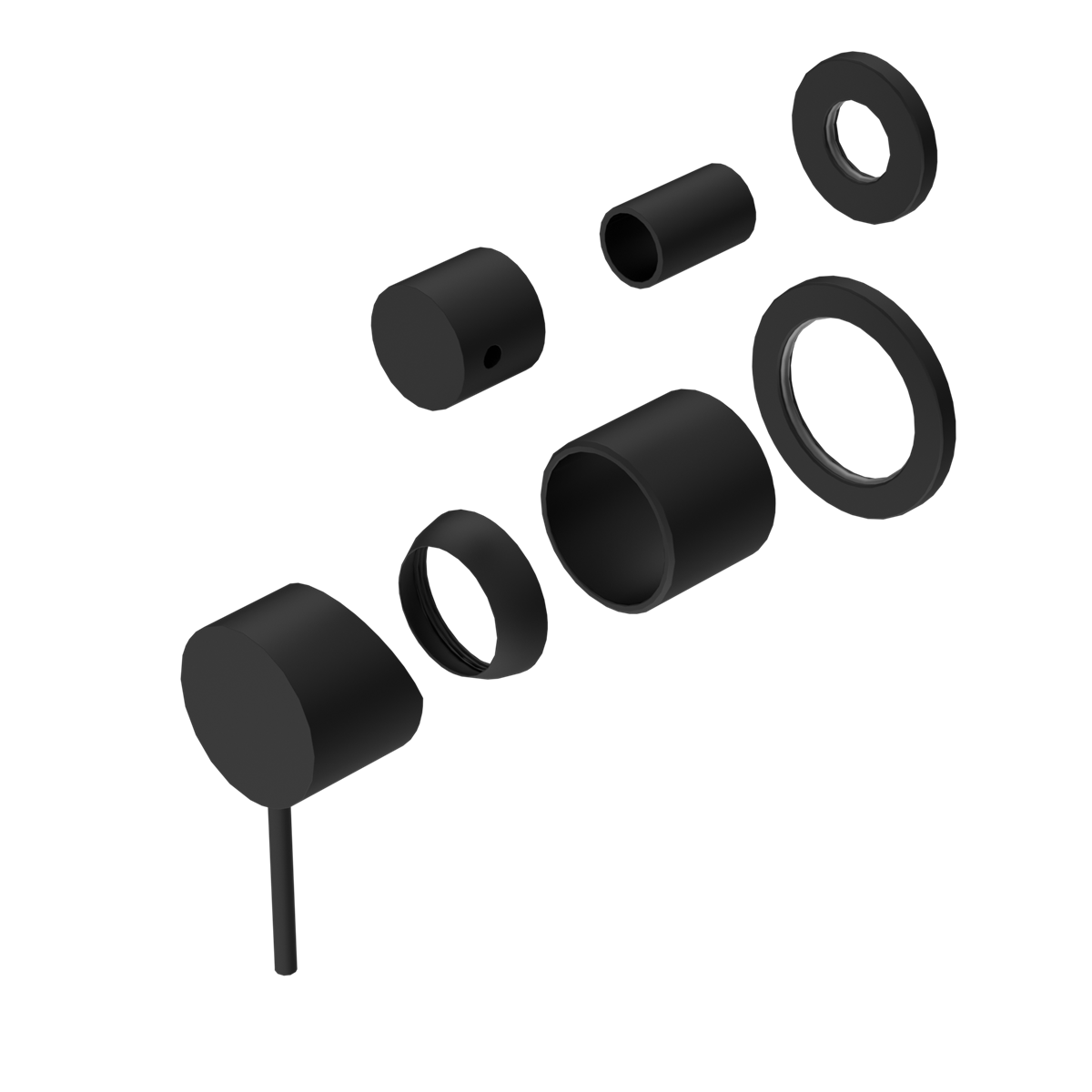 MECCA SHOWER MIXER WITH DIVERTOR SEPARATE BACK PLATE TRIM KITS ONLY MATTE BLACK