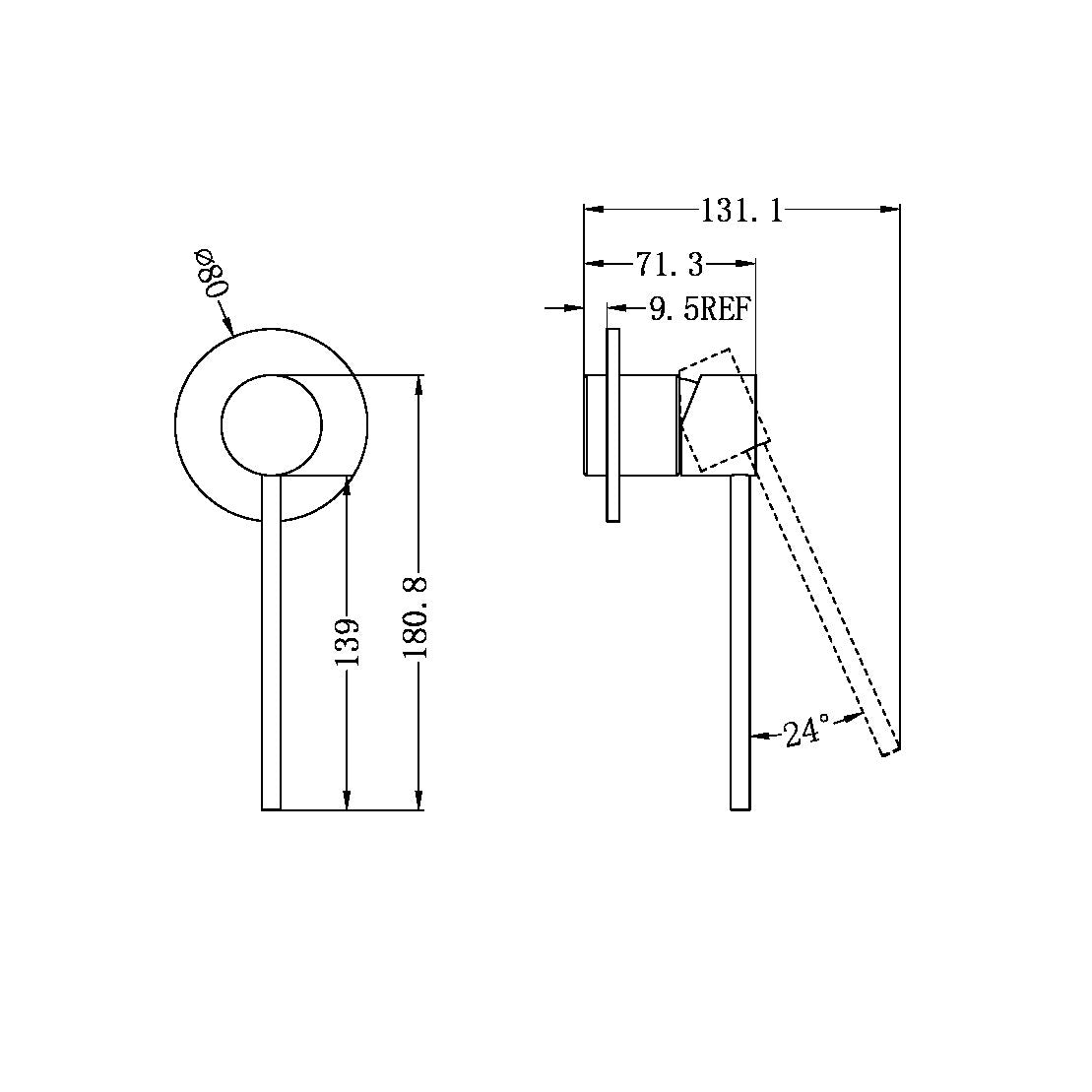 MECCA CARE SHOWER MIXER TRIM KITS ONLY GUN METAL