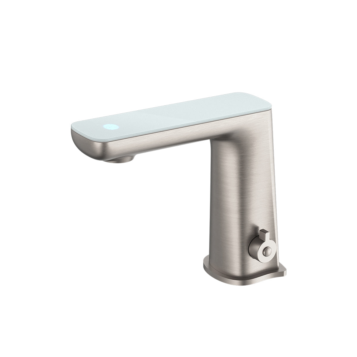 Claudia Sensor Mixer With White Top Display Brushed Nickel