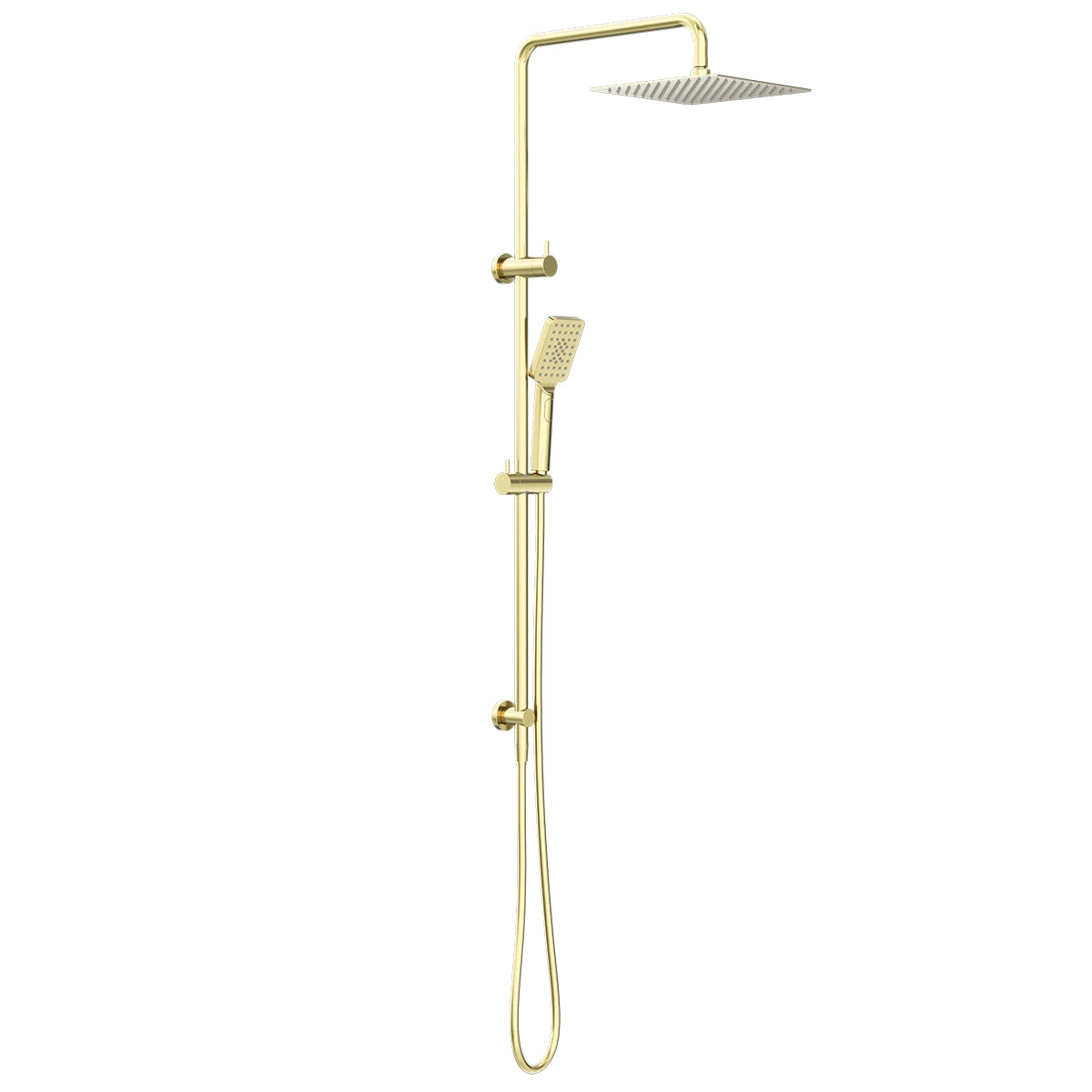 Square Project Twin Shower Brushed Gold
