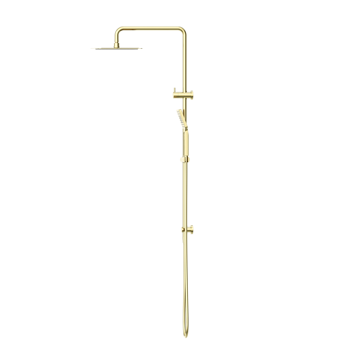 Square Project Twin Shower Brushed Gold