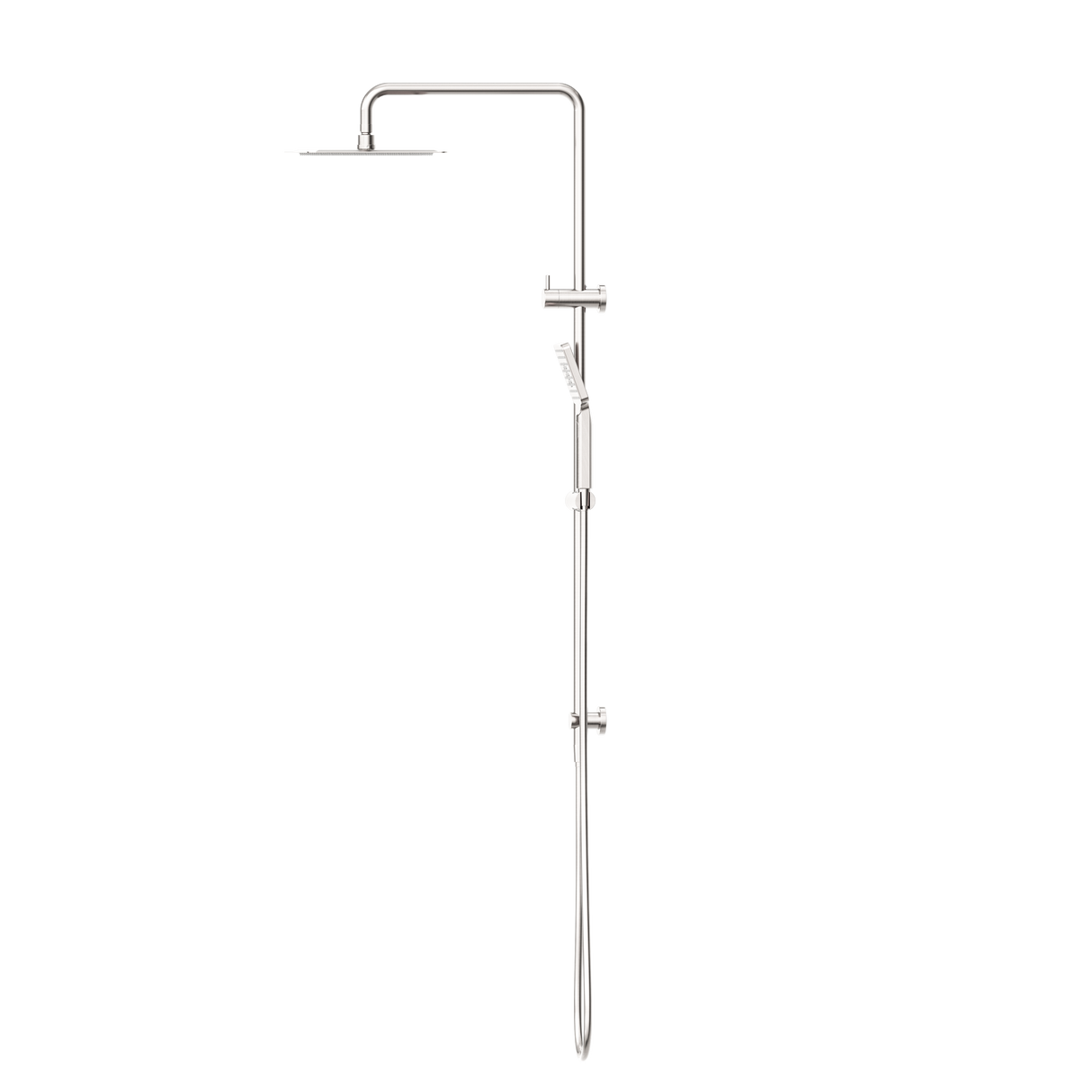Square Project Twin Shower Brushed Nickel