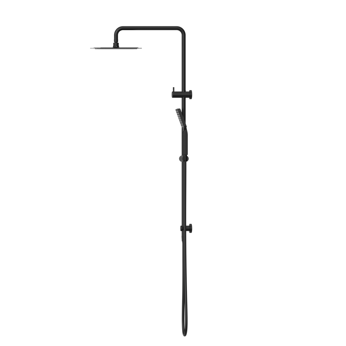 Square Project Twin Shower Matte Black