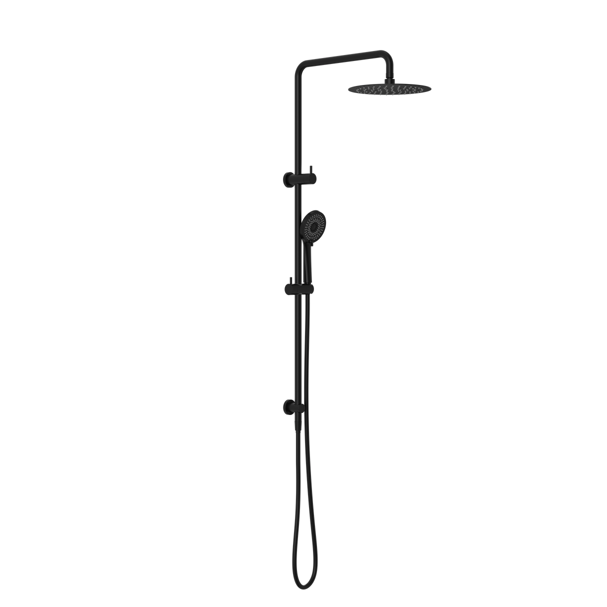 Round Project Twin Shower 4 Star Rating Matte Black