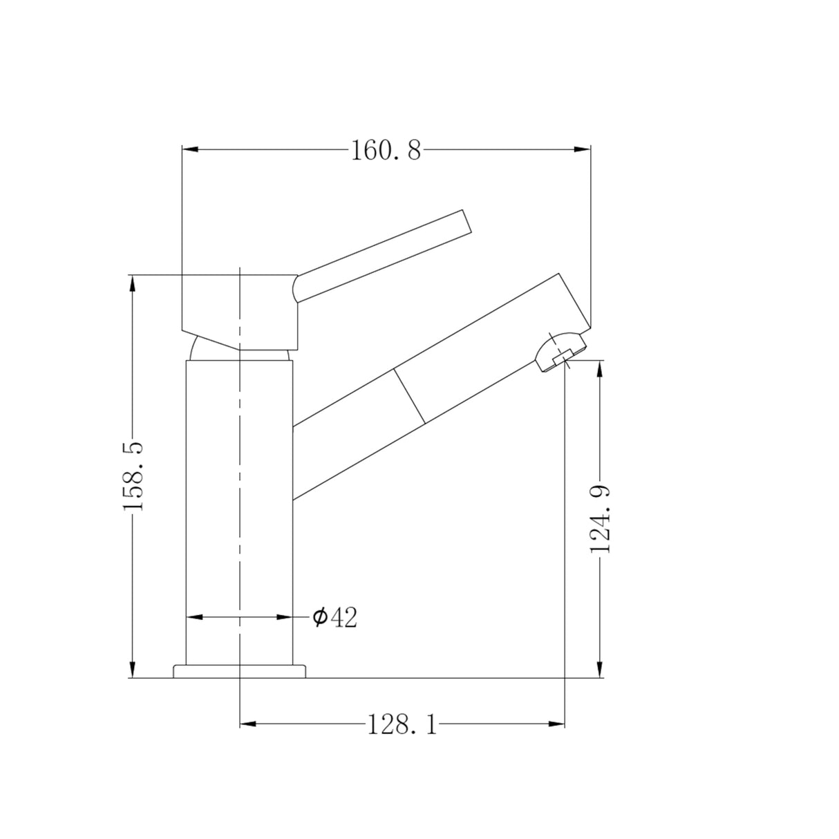 Dolce Basin Mixer Angle Spout Chrome