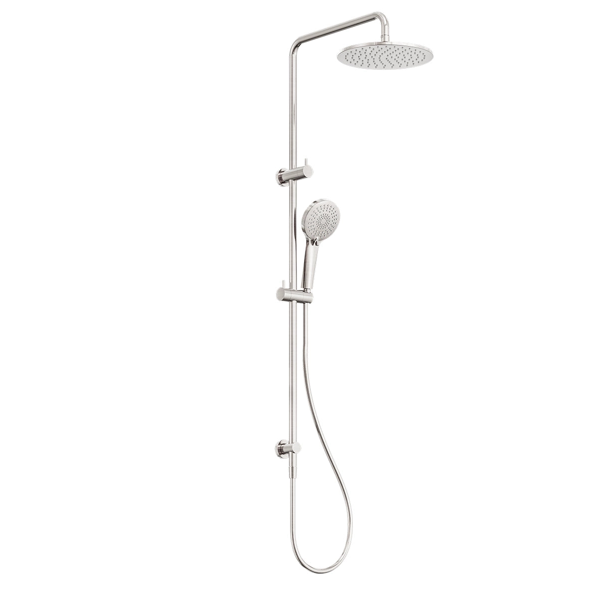 Round Twin Shower Brushed Nickel