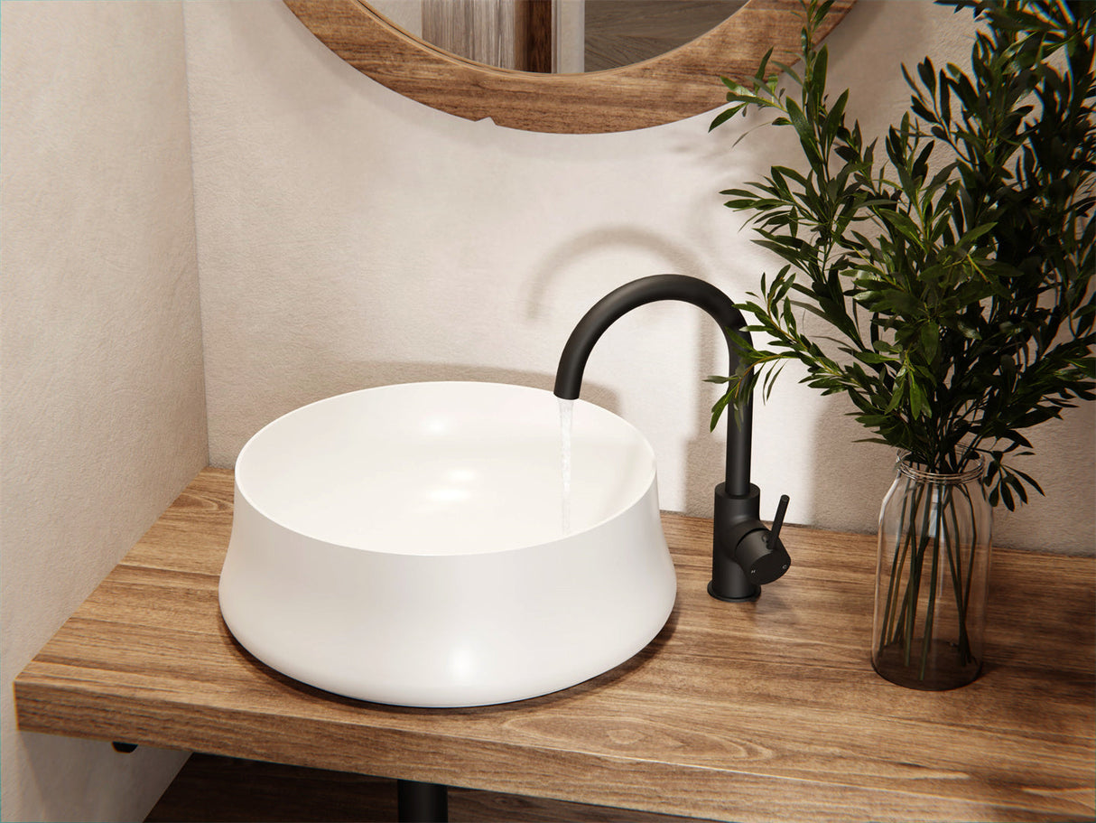 Dolce Kitchen Mixer Gooseneck Matte Black