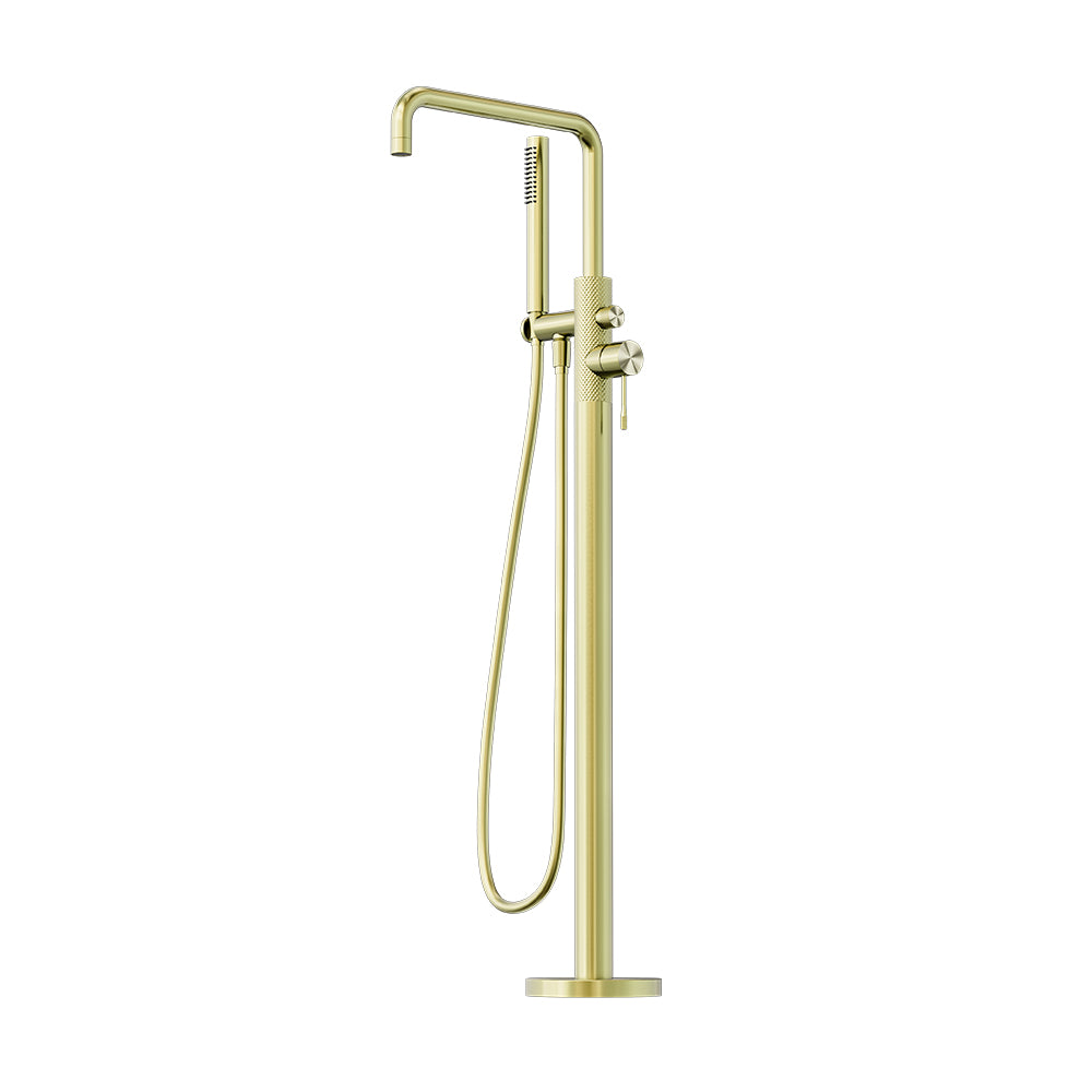 Opal Freestanding Bath Mixer With Hand Shower Brushed Gold