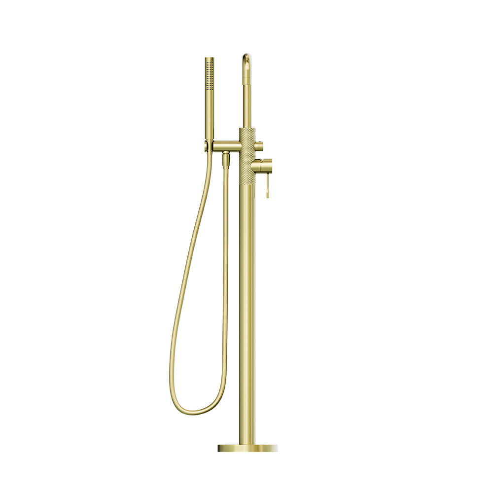 Opal Freestanding Bath Mixer With Hand Shower Brushed Gold