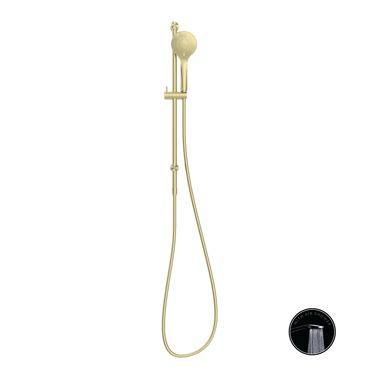 Opal Shower Rail With Air Shower Brushed Gold