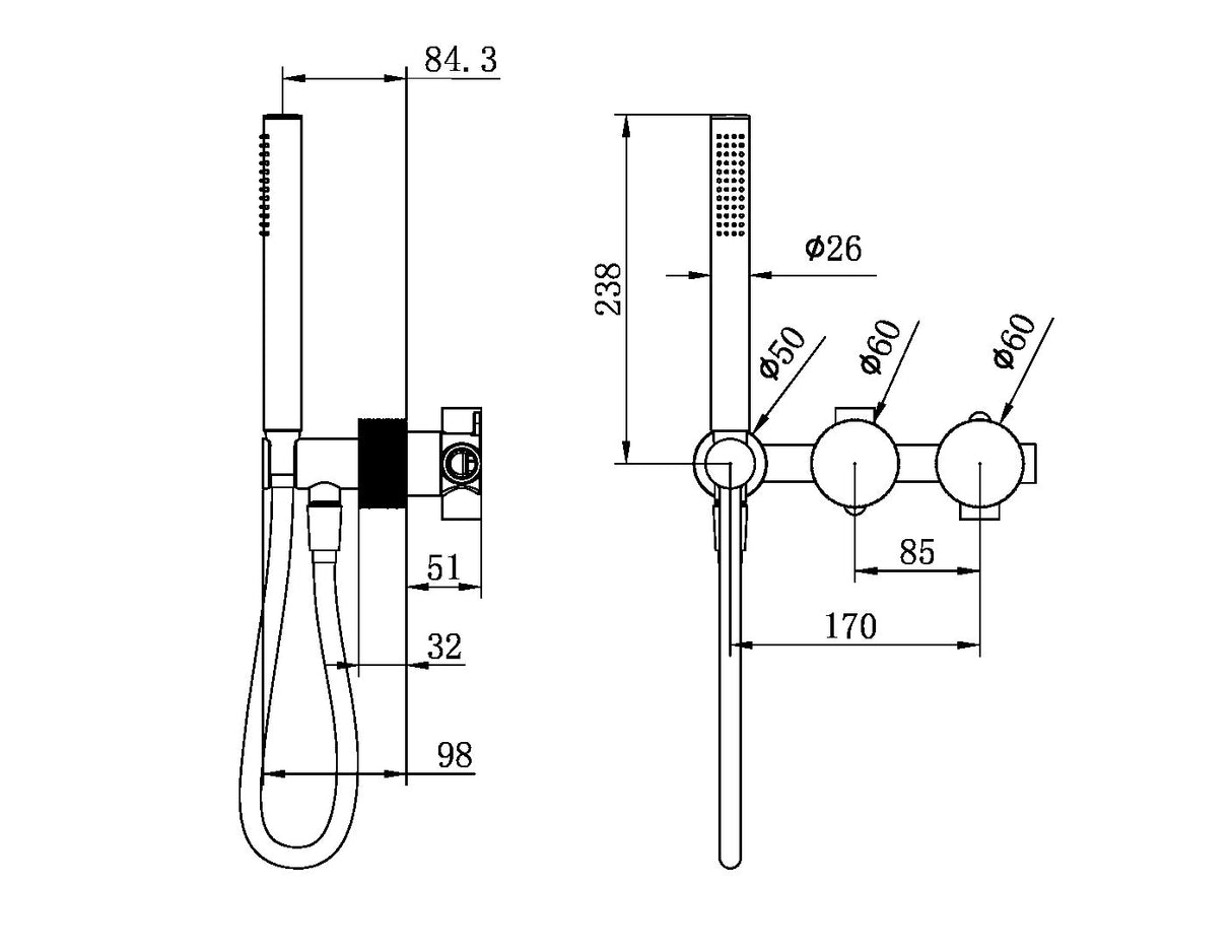 Opal Progressive Shower System Separate Plate Trim Kits Only Graphite