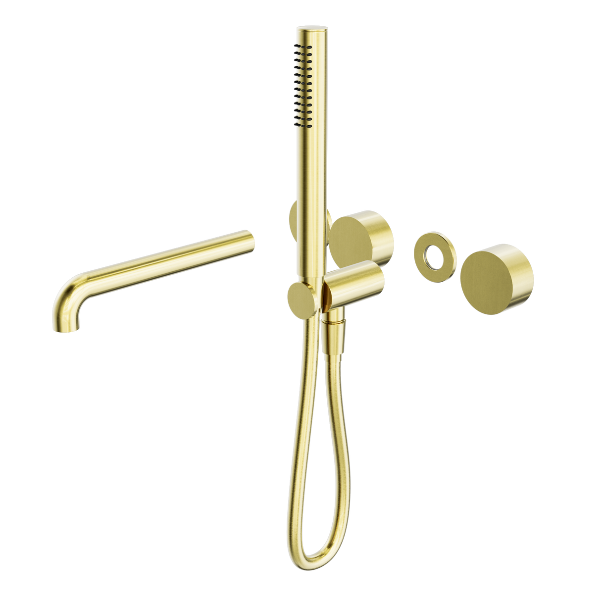 Kara Progressive Shower System Separate Plate With Spout 250mm Trim Kits Only Brushed Gold