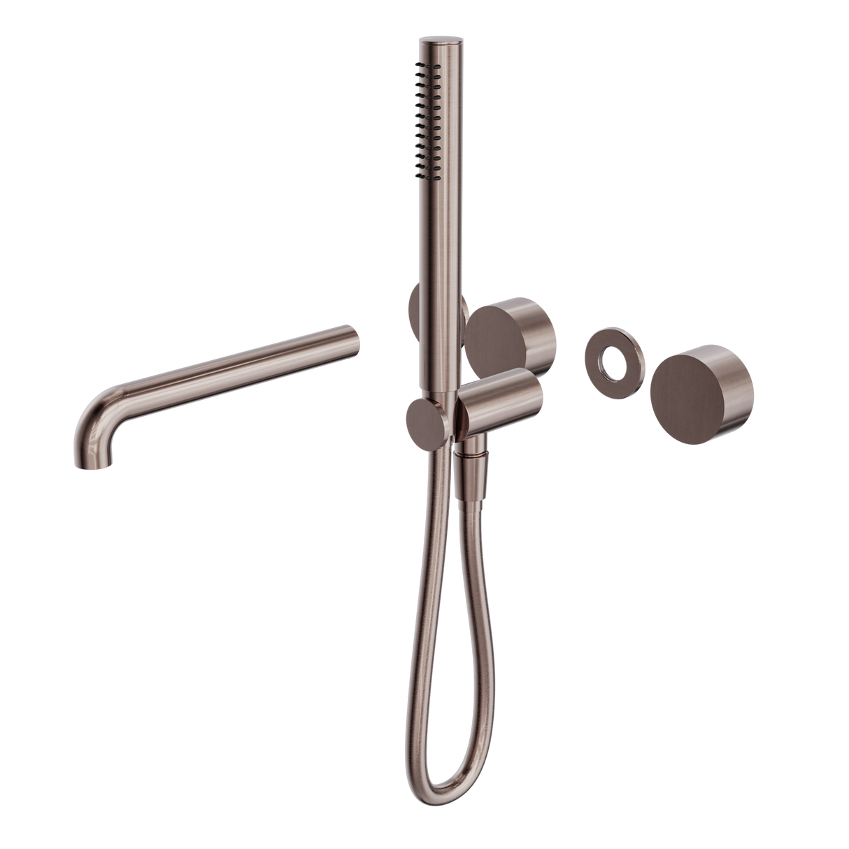 Kara Progressive Shower System Separate Plate With Spout 250mm Trim Kits Only Brushed Bronze