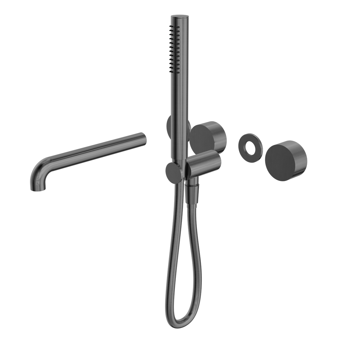 Kara Progressive Shower System Separate Plate With Spout 250mm Trim Kits Only Gun Metal