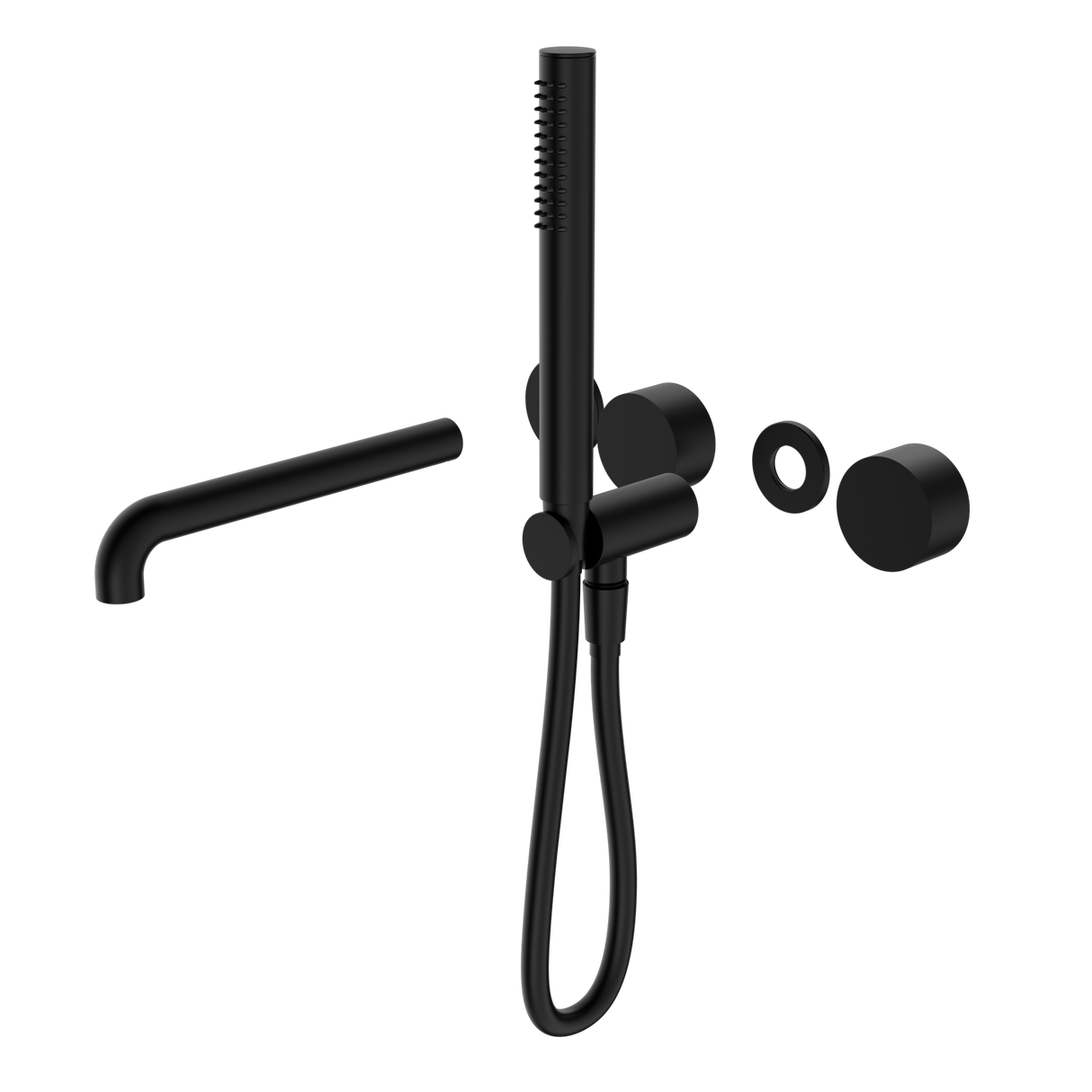 Kara Progressive Shower System Separate Plate With Spout 250mm Trim Kits Only Matte Black