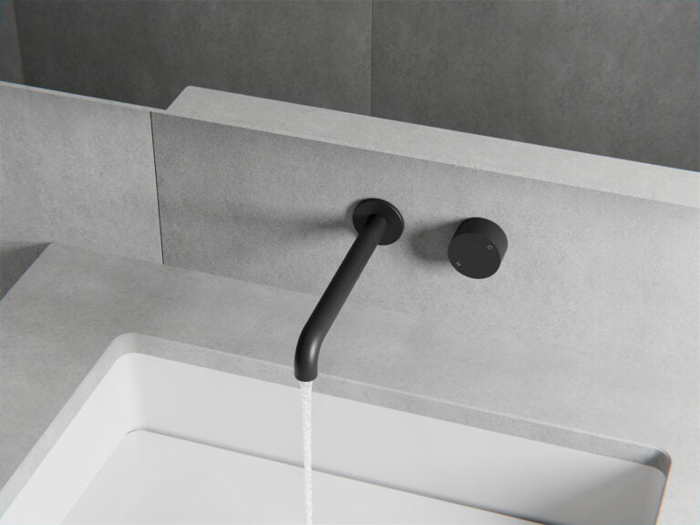 Kara Progressive Wall Basin/Bath Set 230mm Matte Black