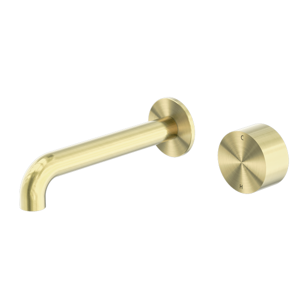 Kara Progressive Wall Basin/Bath Set 230mm Brushed Gold