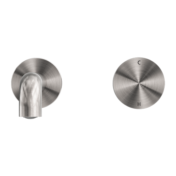 Kara Progressive Wall Basin/Bath Set 230mm Brushed Nickel