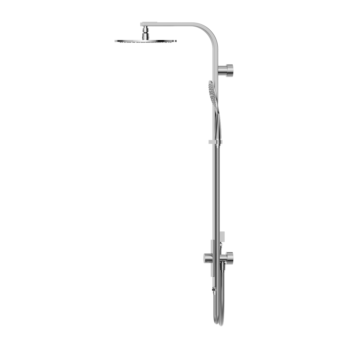 Astra Rain Round Twin Showerdouble Hose Chrome