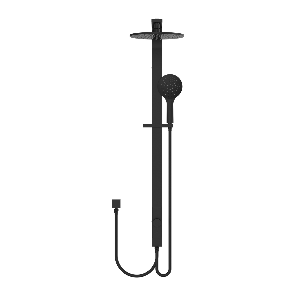 Astra Rain Round Twin Showerdouble Hose Matte Black