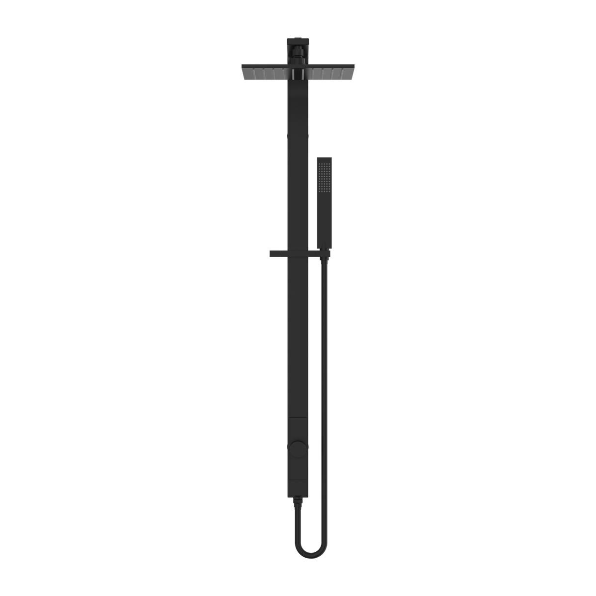 Astra Rain Square Twin Shower Single Hose Matte Black