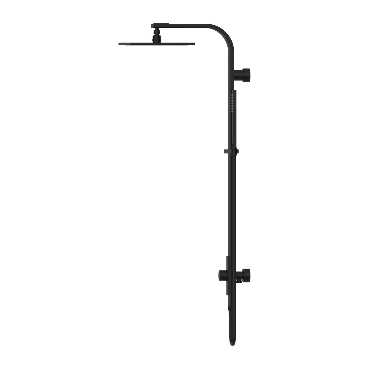 Astra Rain Square Twin Shower Single Hose Matte Black