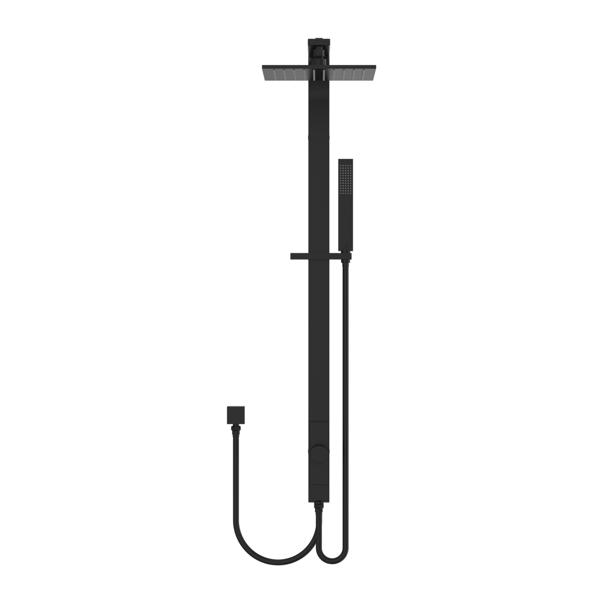 Astra Rain Square Twin Shower Double Hose Matte Black