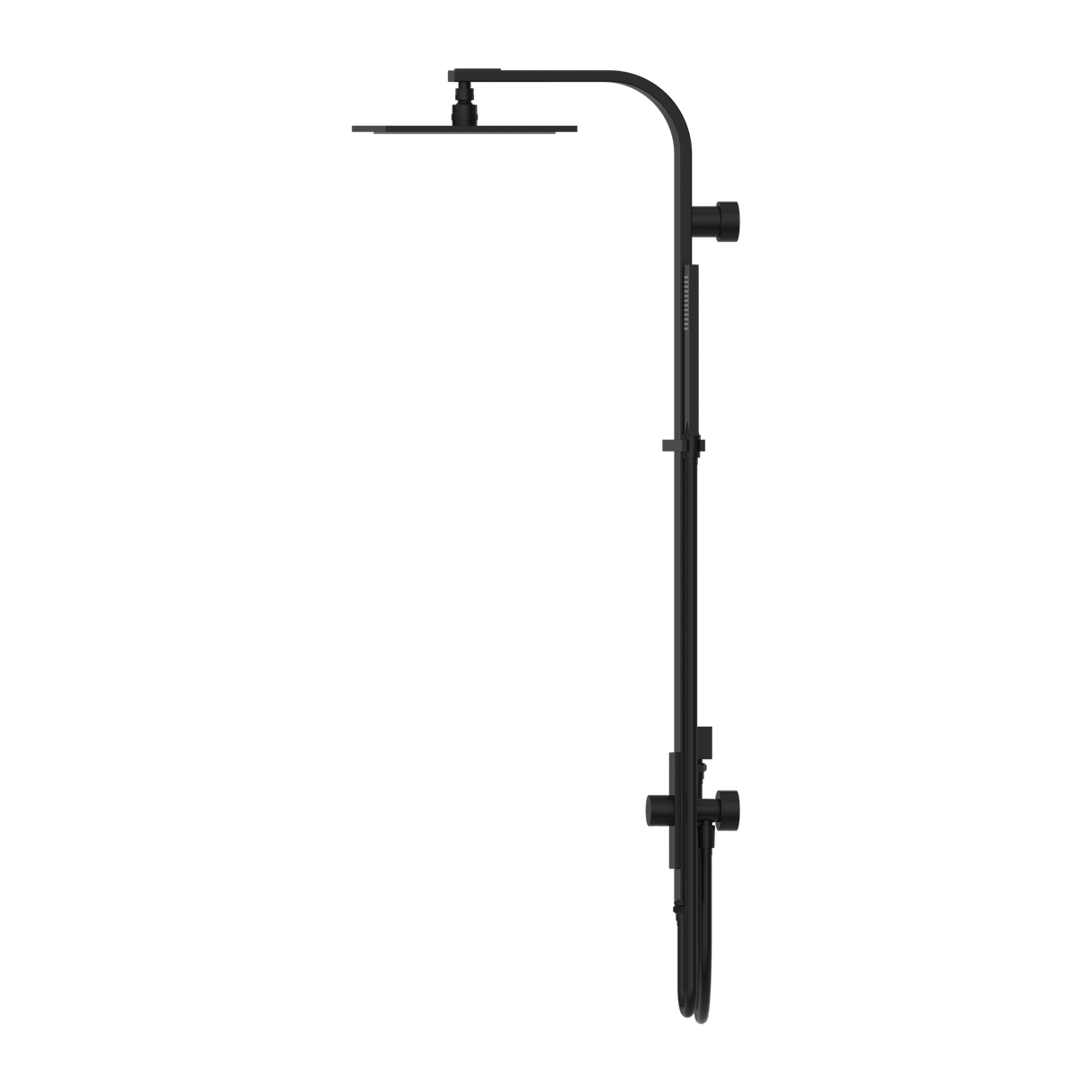 Astra Rain Square Twin Shower Double Hose Matte Black