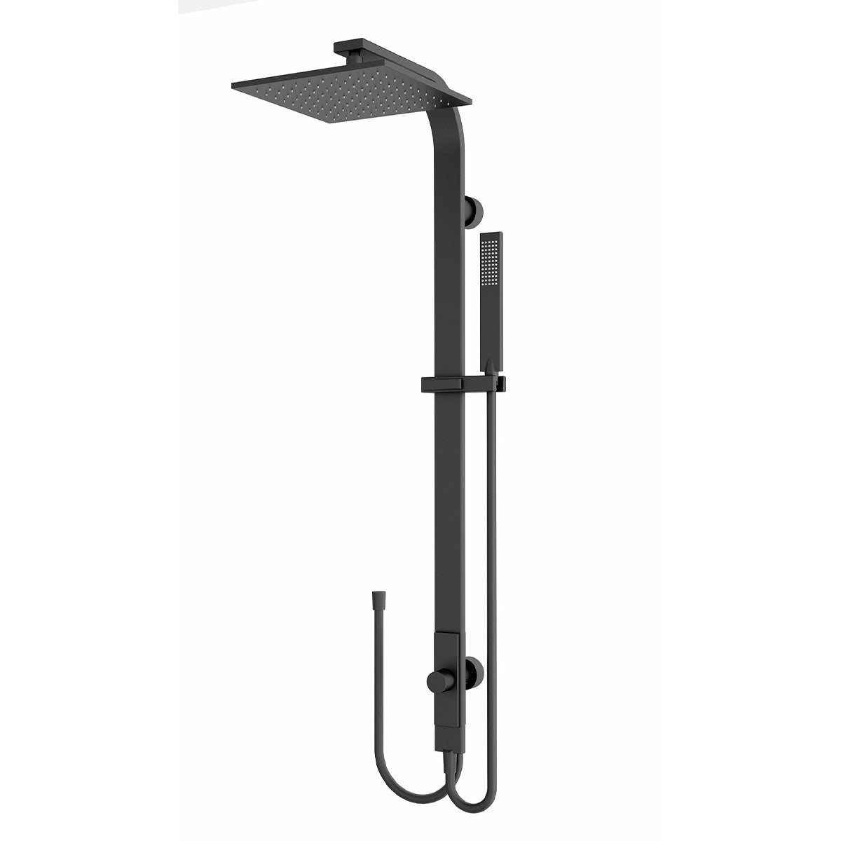 Astra Rain Square Twin Shower Double Hose Matte Black