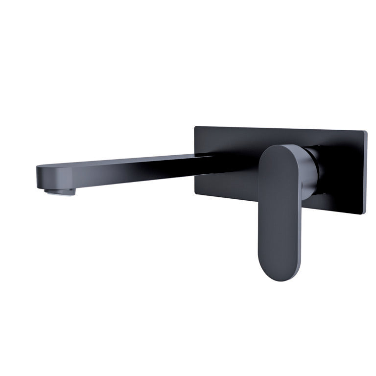 Ecco Wall Basin/Bath Mixer Matte Black