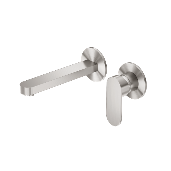 Ecco Wall Basin/Bath Mixer Separate Back Plate Brushed Nickel