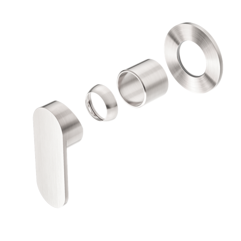 Ecco Shower Mixer 80mm Round Plate Trim Kits Only Brushed Nickel