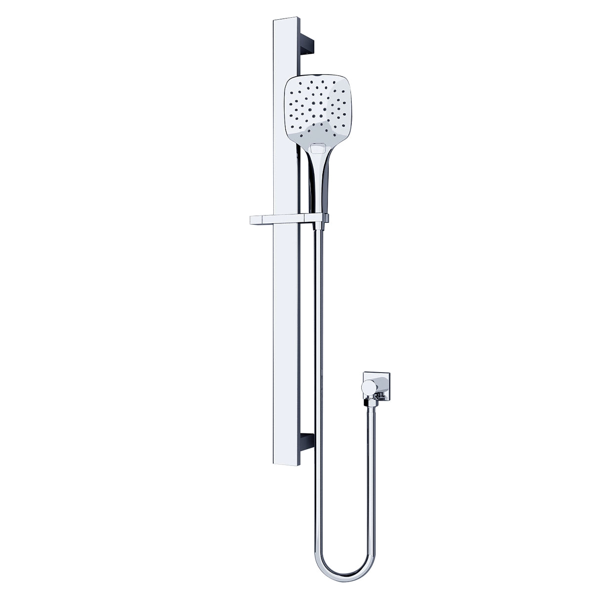 Rain Square 3 Function Shower Rail Chrome