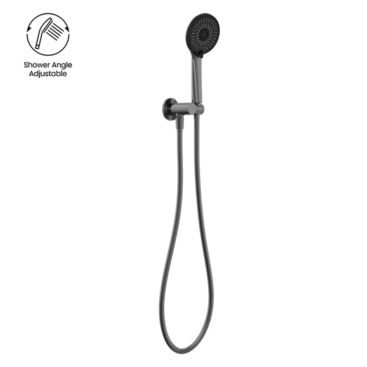 Project Round Shower On Bracket 4 Star Rating Gun Metal