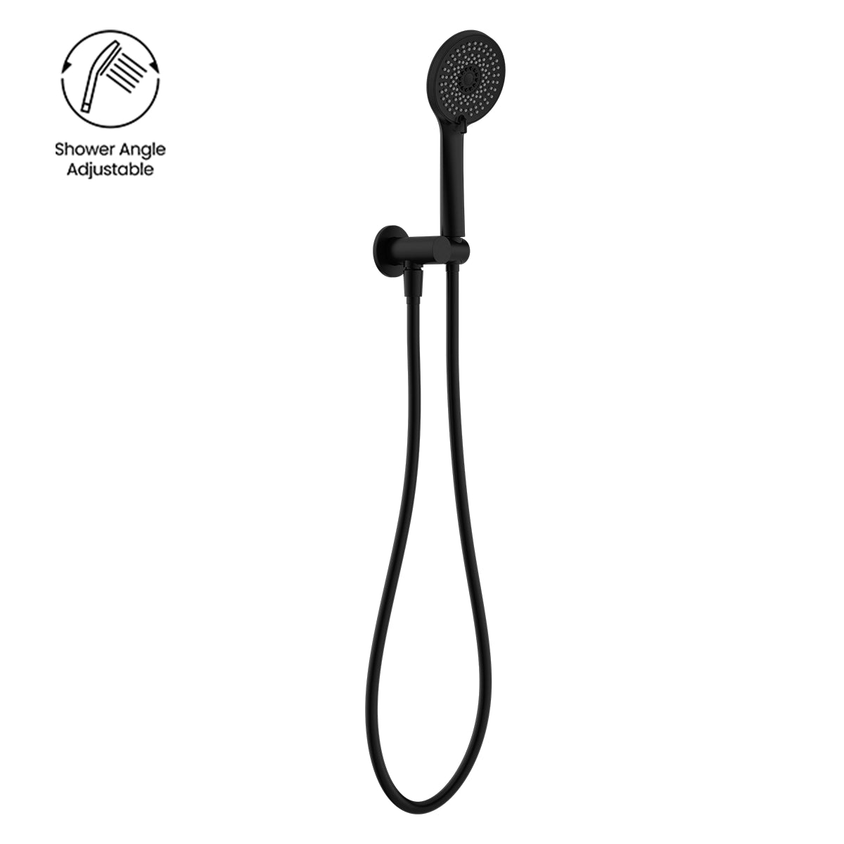 Project Round Shower On Bracket 4 Star Rating Matte Black