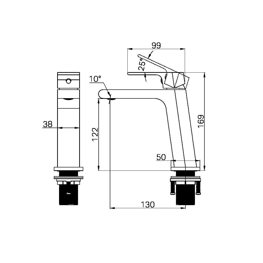 BIANCA BASIN MIXER MATTE BLACK