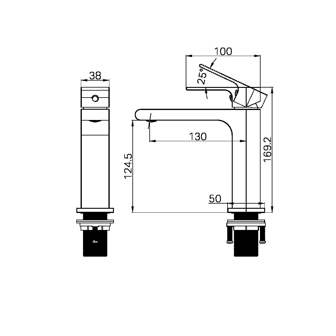 Bianca Basin Mixer Straight Spout Matte Black
