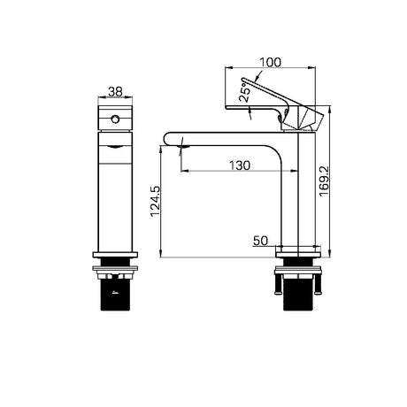 Bianca Basin Mixer Straight Spout Matte Black