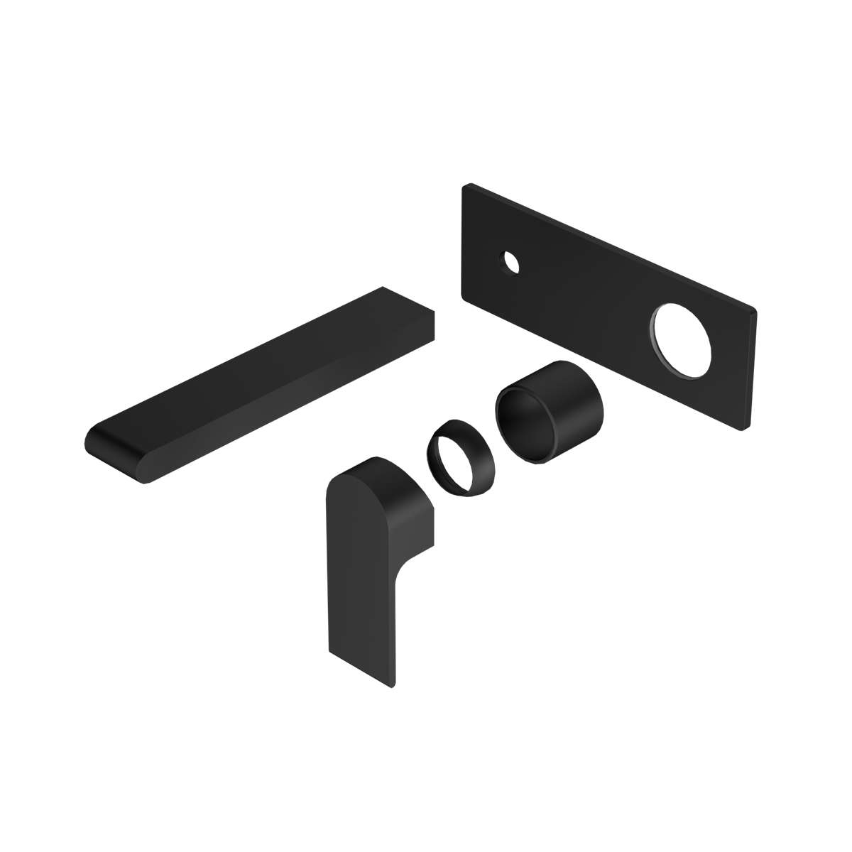 Bianca Wall Basin/Bath Mixer 187mm Trim Kits Only Matte Black