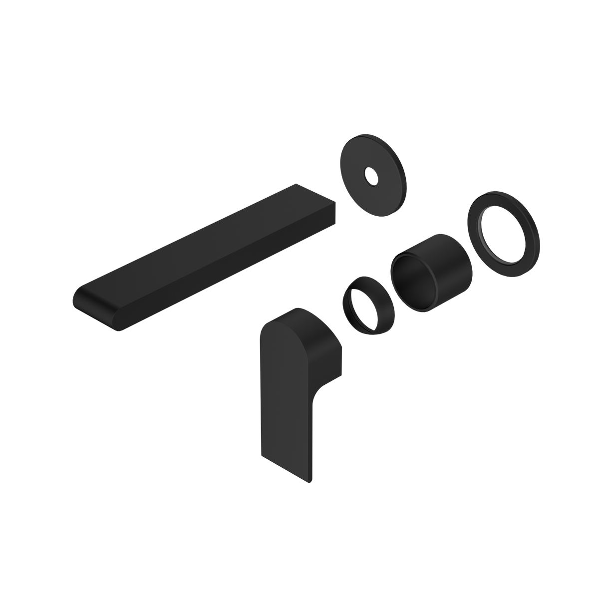 Bianca Wall Basin/Bath Mixer Separate Back Plate 187mm Trim Kits Only Matte Black