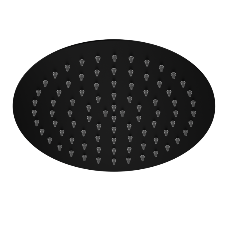 250mm Round Stainless Steel Shower Head 4 Star Rating Matte Black