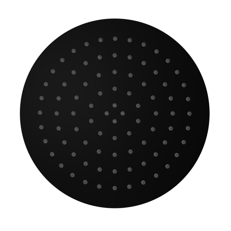 250mm Round Stainless Steel Shower Head 4 Star Rating Matte Black