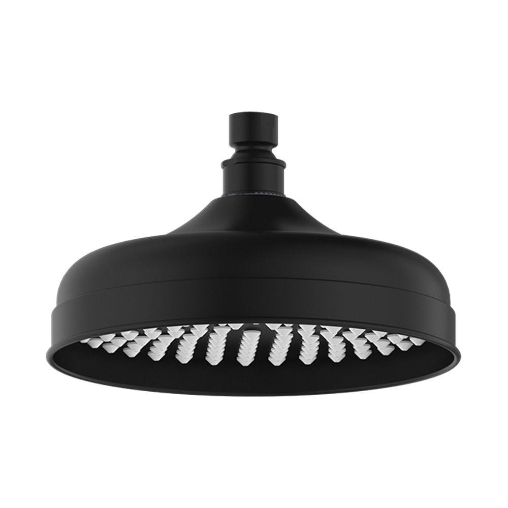 York 200mm Shower Head Matte Black