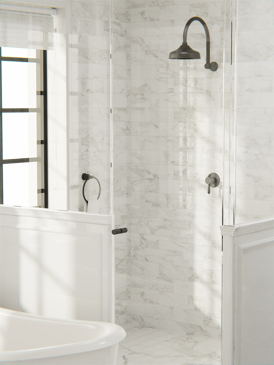 York 200mm Shower Head Matte Black