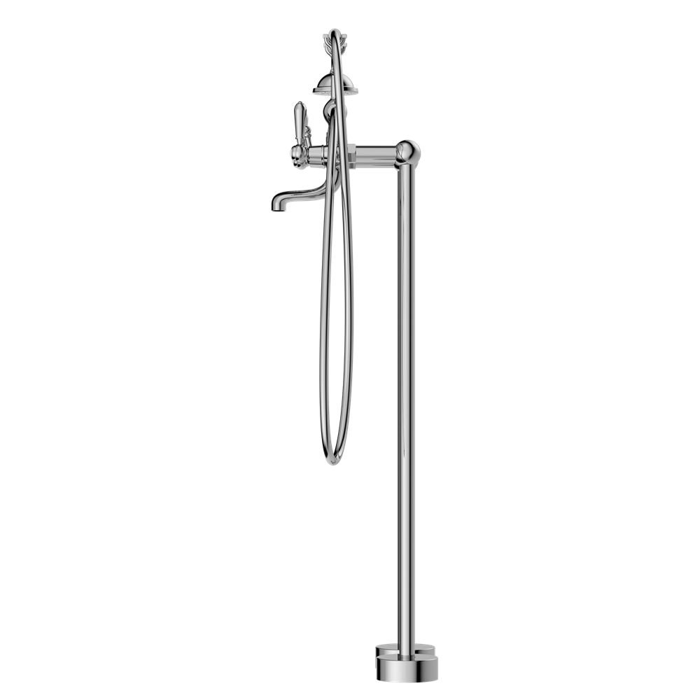 York Freestanding Bath Set With Metal Hand Shower Chrome