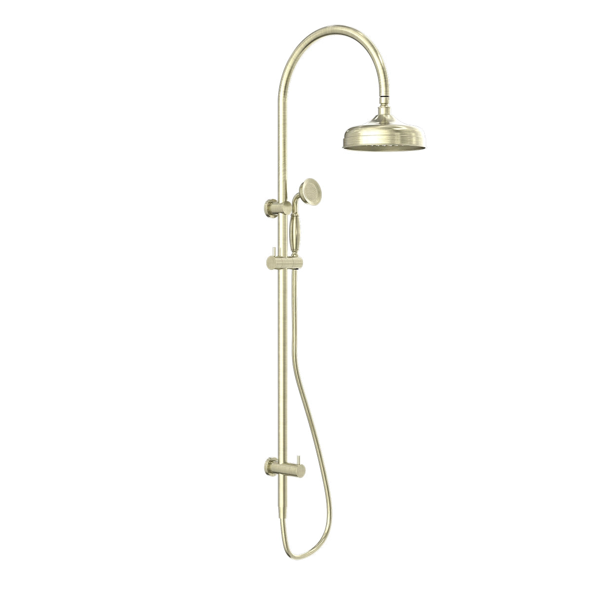 York Twin Shower With Metal Hand Shower Aged Brass