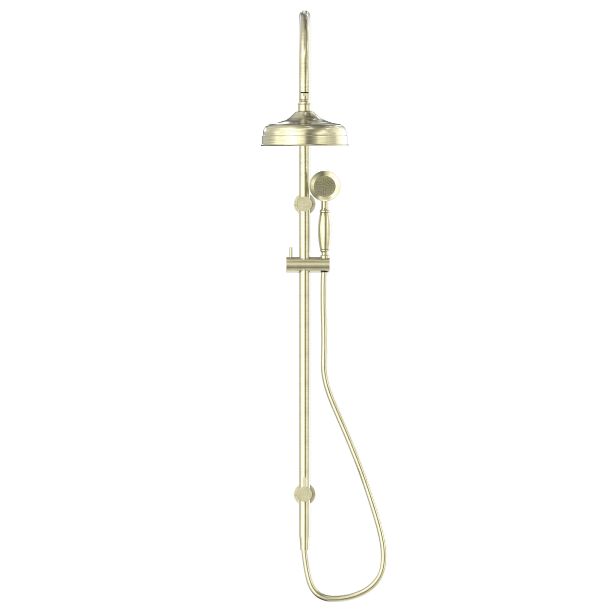 York Twin Shower With Metal Hand Shower Aged Brass