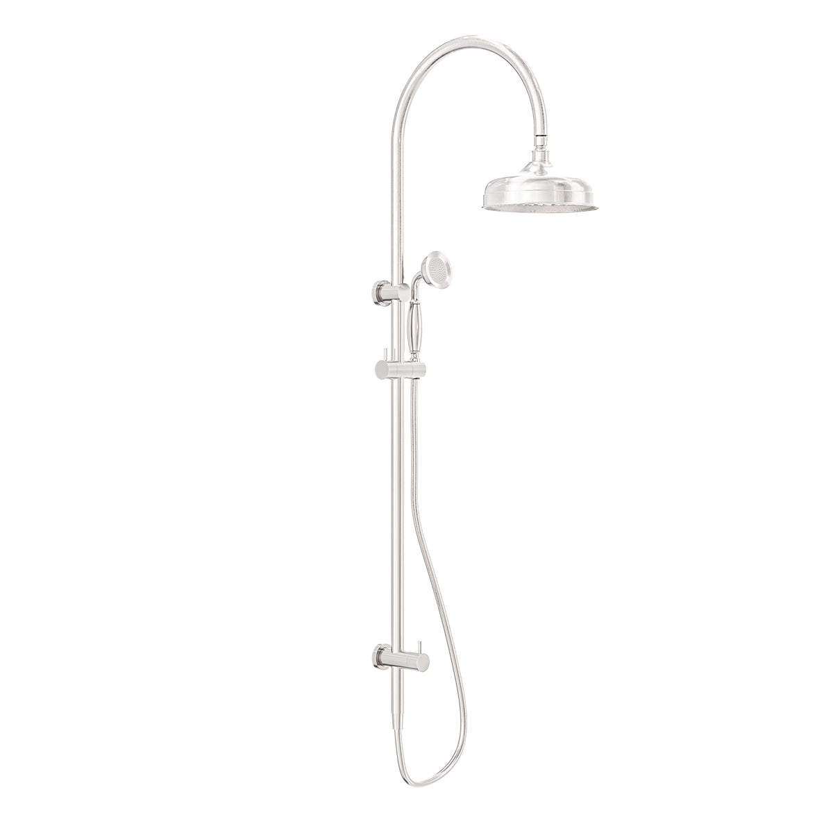 York Twin Shower With Metal Hand Shower Brushed Nickel